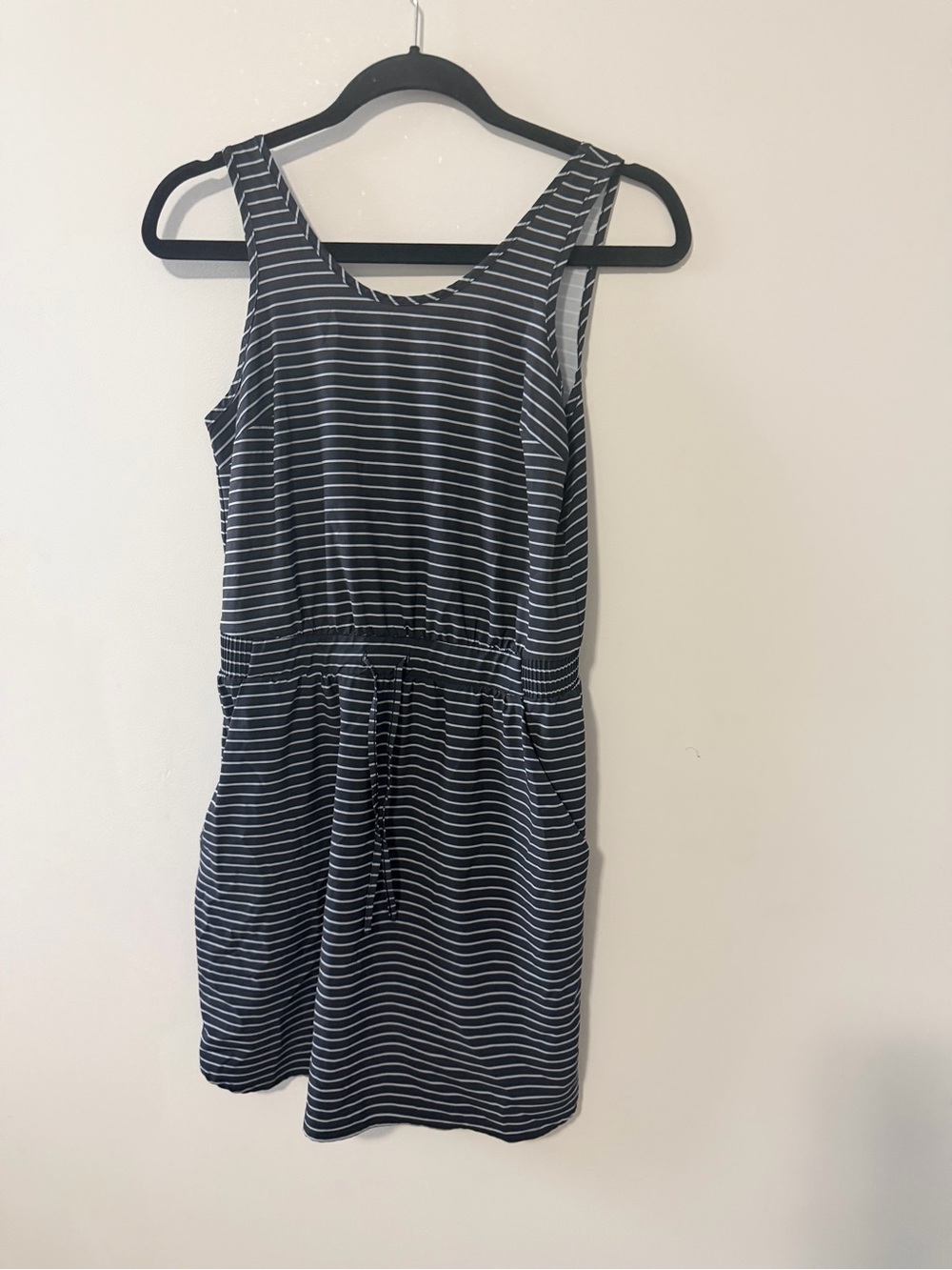 Striped Black and White One-Piece Dress XS